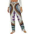 thumbnail image 1 of Ornate Floral Design Art Deco Winter Female Pants Flannel High Waist Women Pants Lady Warm Straight Leg Plush Trousers, 1 of 7