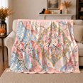 thumbnail image 1 of Ornate Floral Medallion Pink Roses Gold Filigree Vintage, Cozy Friendship Quote Scene, Warm Flannel Blanket for Living Room and Reading Nook, Art Lovers Friendship Gift, Artistic Home Decor, 1 of 9