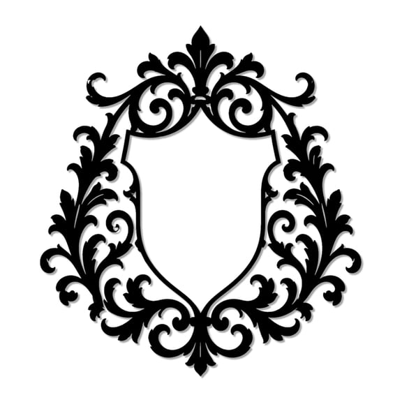 Ornate Floral Shield Metal Wall Art WallArt Decor Metal Outdoor Decor Metal Signs Vintage Middle Ages Artwork Elegant Wall Decoration for Living Room Bedroom Office Stylish Home Decor Item