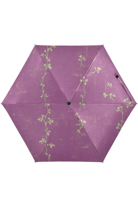 Ornate Floral Umbrellas for Sun Auto Open Close UV50+ Waterproof 5-Fold Compact Fiberglass Frame