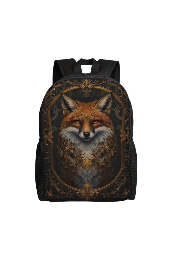 Ornate Fox Backpack Large Capacity Laptop Bag for Men and Women