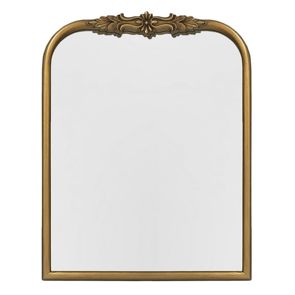 My Texas House Ornate Gold Floral Carved Wood Framed Mirror 23x29.5