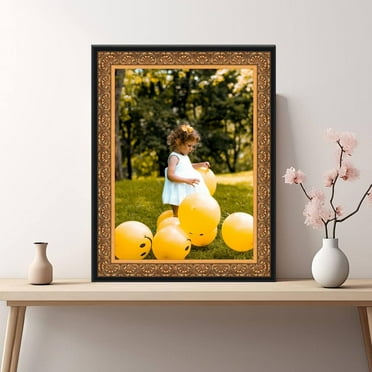 Ornate Gold Picture Frame With Black Outside Lip