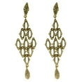 thumbnail image 1 of Ornate Gold-Tone Dangle Earrings With Pave Rhinestone Accents QE11, 1 of 1