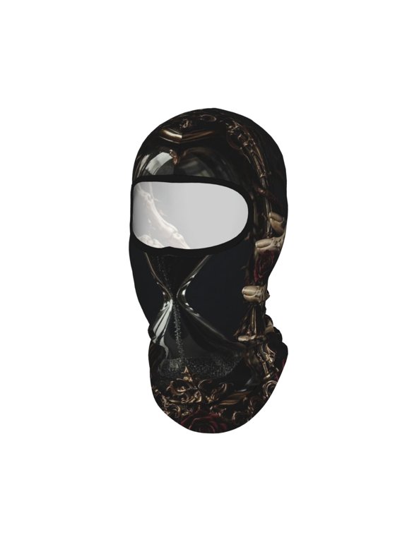 Ornate Gothic Hourglass Skeletal Art Unisex Balaclava Ski Mask Full Face Cover for Cold Weather & UV Protection, Breathable Cooling Helmet Liner