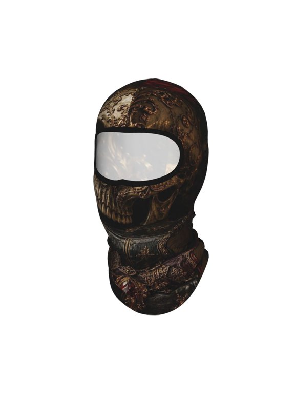Ornate Gothic Skull Roses Art Unisex Balaclava Ski Mask Full Face Cover for Cold Weather & UV Protection, Breathable Cooling Helmet Liner