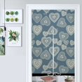 thumbnail image 1 of Ornate Hearts Blue Pattern Door Curtain Nordic Living Room DoorCurtain Porch Partition Curtain Kitchen Rative Half Curtain, 1 of 4