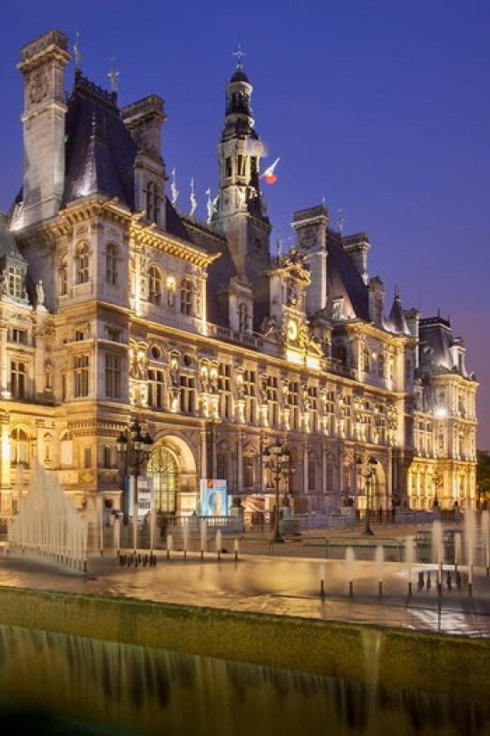 Ornate Hotel at Twilight Canvas Art - Brian Jannsen DanitaDelimont (18 x 26)