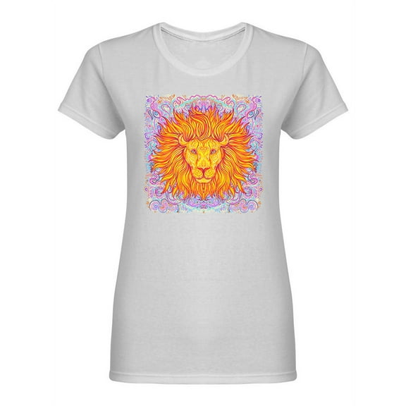 Ornate Lion Head Design Shaped T-Shirt Women -Image by Shutterstock, Female x-Large
