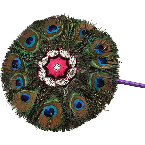 Ornate Lord Krishna Natural Mor Pankh Home Decor Real Peacock Feather Vastu