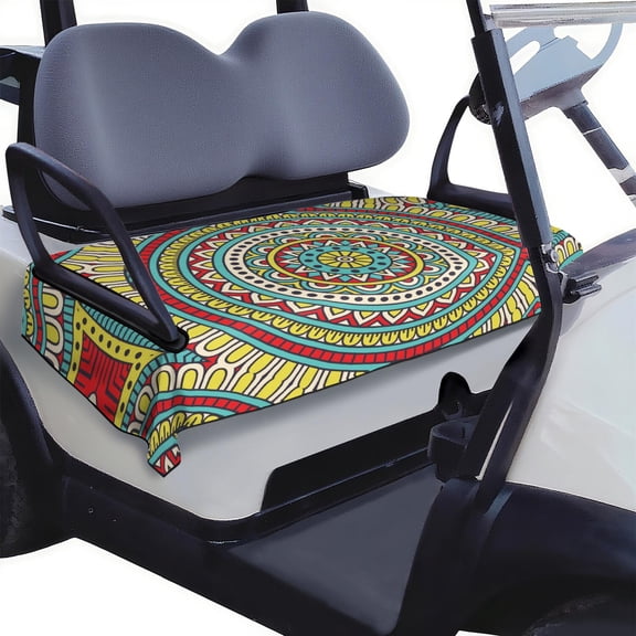 Ornate Mandala Pattern Golf Cart Towel 51" x 31", Microfiber Seat Cover for EZGO, Yamaha, Club Car