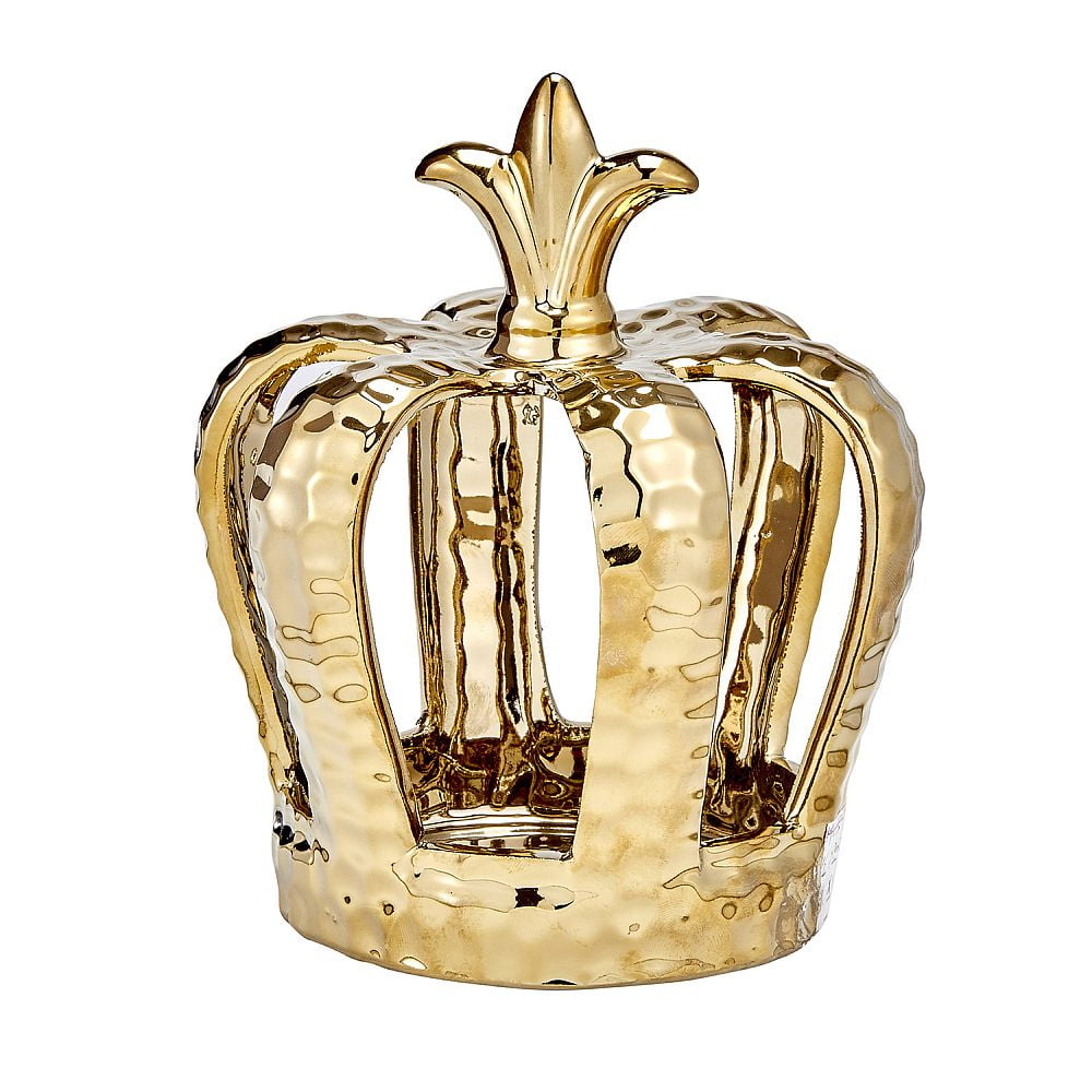 Tian Sweet 34040-CL 8.4 oz Fleur De Lis King Gold Crown Cake Topper -  Clear, 1 - King Soopers