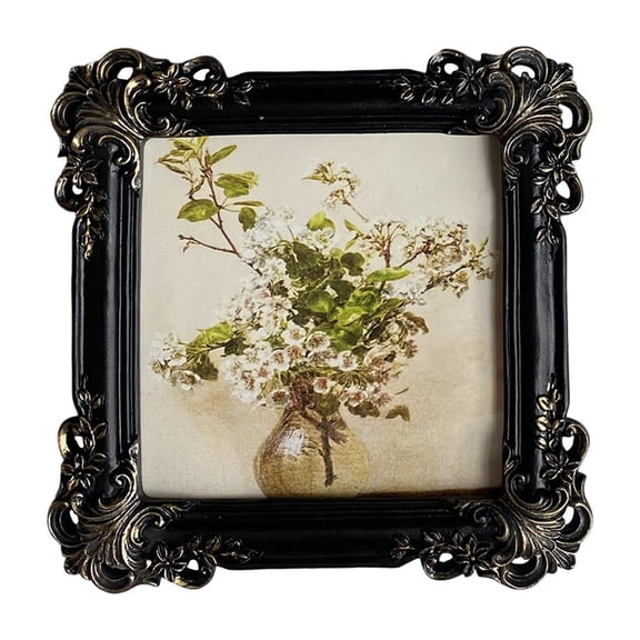 Ornate Picture Frame European Photo Display Decorative Holder Intricate Carving for 5.9 Inch Photos for Desks