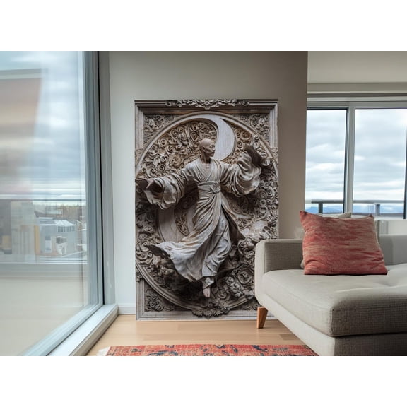 Ornate Relief Sculpture Elegant Classical Wall Art Unframed Paper Print