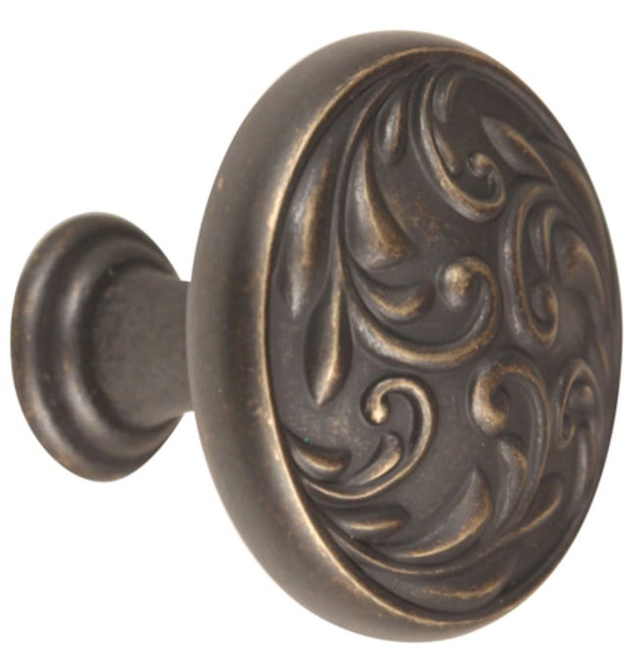 Ornate Round Knob, Barcelona, 1.5" H x 1.5" W x 1.25" D