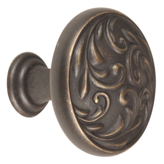 Ornate Round Knob, Barcelona, 1.5" H x 1.5" W x 1.25" D