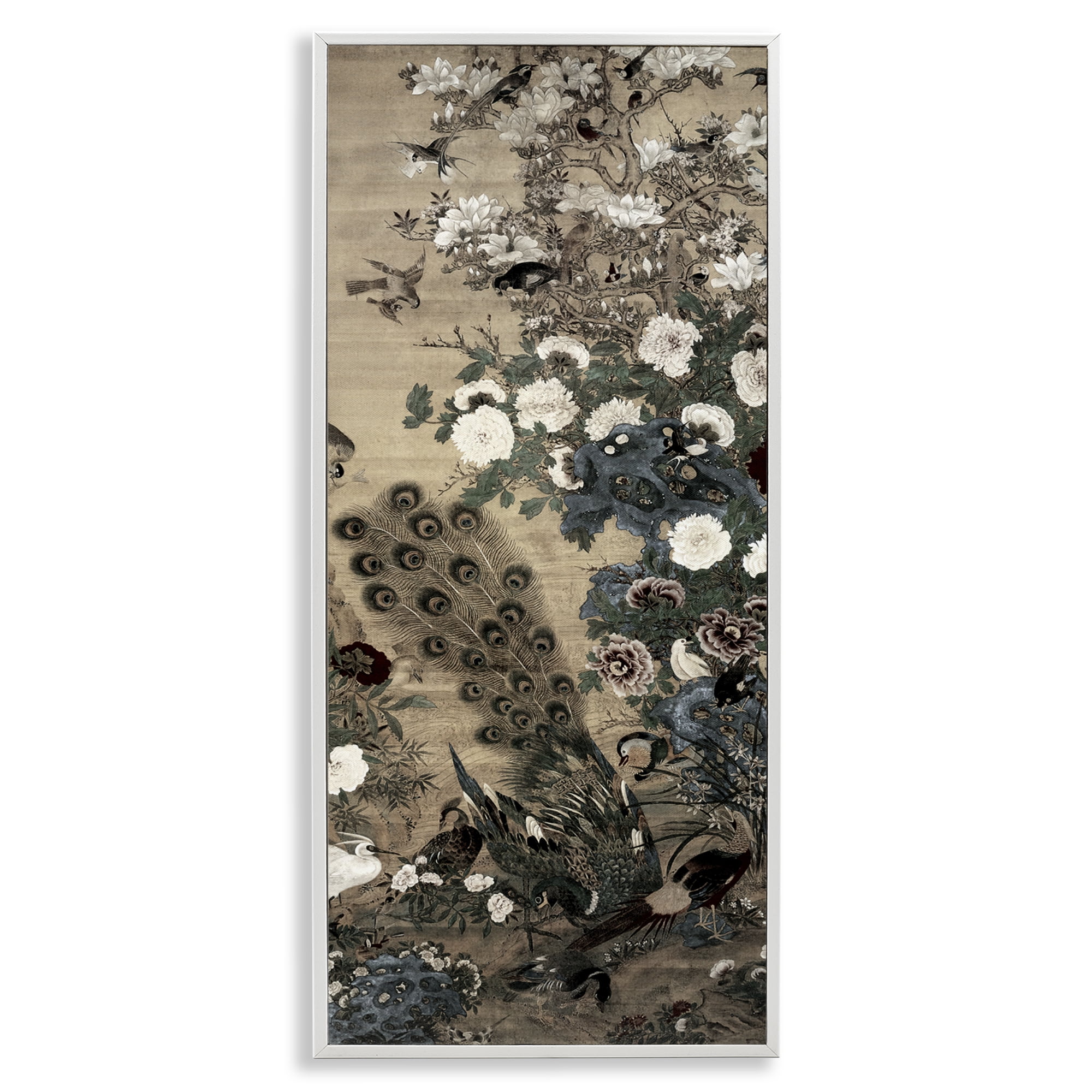 Ornate Silk And Moonlight White Framed Giclee Art, design by Vintage Hustle