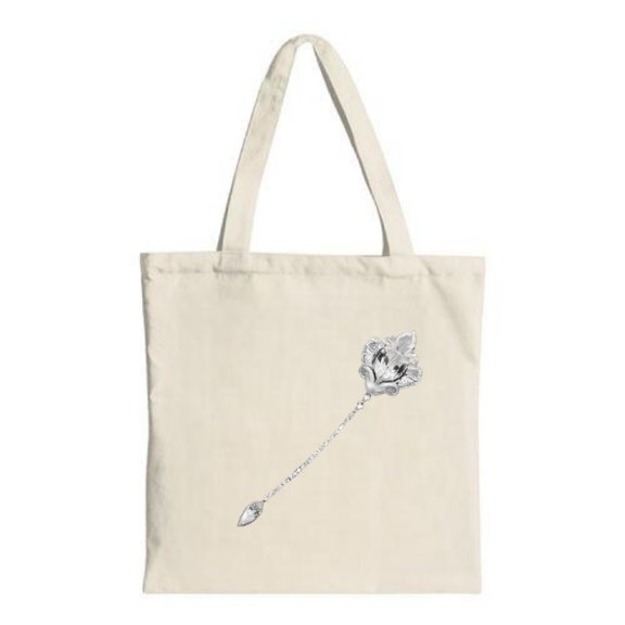 Ornate Silver Design Tote Bag - Stylish Canvas Multifunctional Reusable Shopping Bag for Parties Travel & Everyday Use