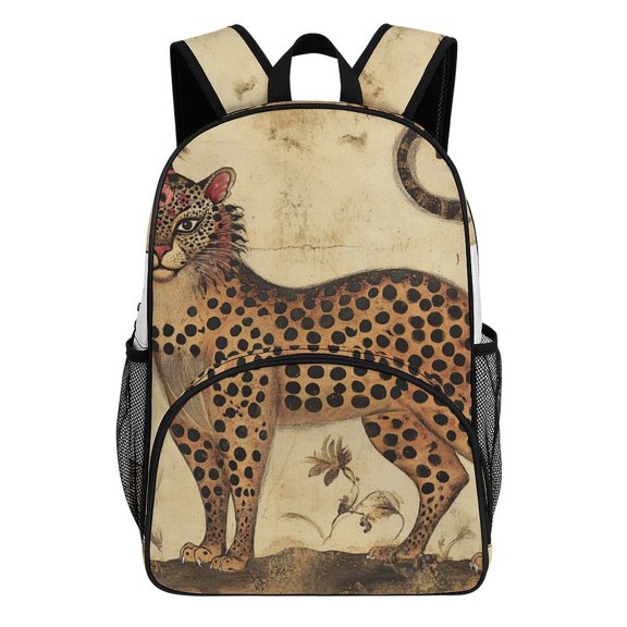 Ornate Spotted Cat Mystical Art Teenage Backpack Middle Students Bookbag Outdoor Daypack