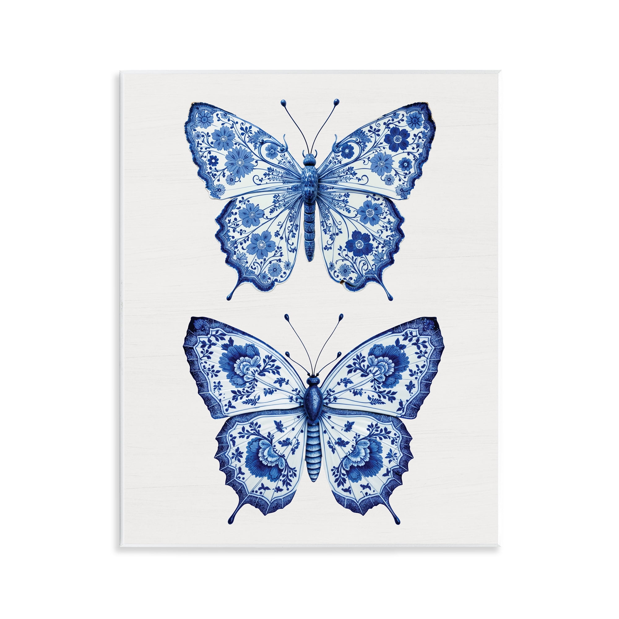 Ornate Toile Pattern Butterflies Wall Plaque Art, design by Lettered and Lined