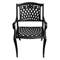 Ornate Traditional Outdoor Cast Aluminum Rose Patio Dining Chair