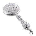 thumbnail image 1 of Ornate Victorian Style Sterling Silver Chatelaine Hand Mirror Pendant, 1 of 2