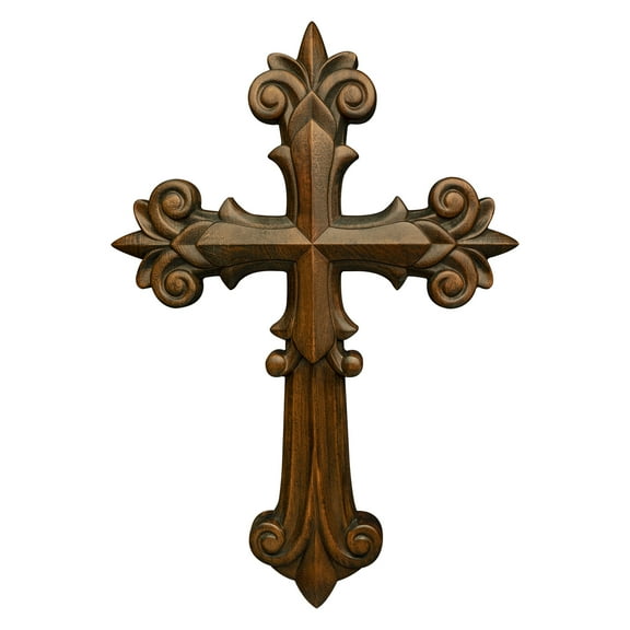 Ornate Wood Cross Christian Faith Cross Decorative Wall Baptism Gift