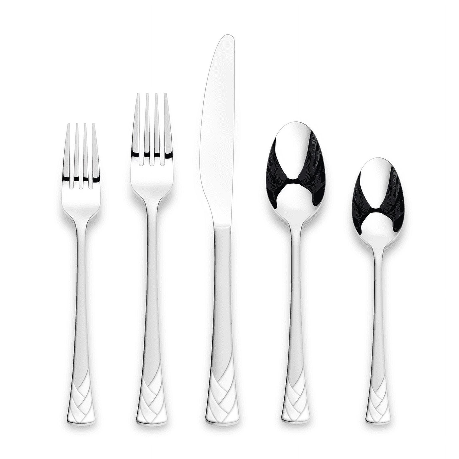 Ornative Inc. FLYNN 18/0 Stainless Steel, Dishwasher Safe, Sand Twotone Silver Finish, 20pc