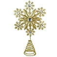 thumbnail image 1 of Ornativity Glitter Snowflake Tree Topper - Gold sparkling Gem Christmas Tree Decoration, 1 of 6