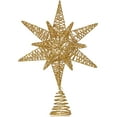 thumbnail image 1 of Ornativity Gold Star Tree Topper – Christmas Gold 3D Glitter Star Ornament Treetop Decoration for Large Tree, 1 of 8