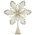 thumbnail image 1 of Ornativity Jewel Flower Tree Topper - Gold Glitter Sparkling Metal Wire Star Flower Topper with Sparkly Gem Finish Christmas Tree Top Ornament Decoration, 1 of 8