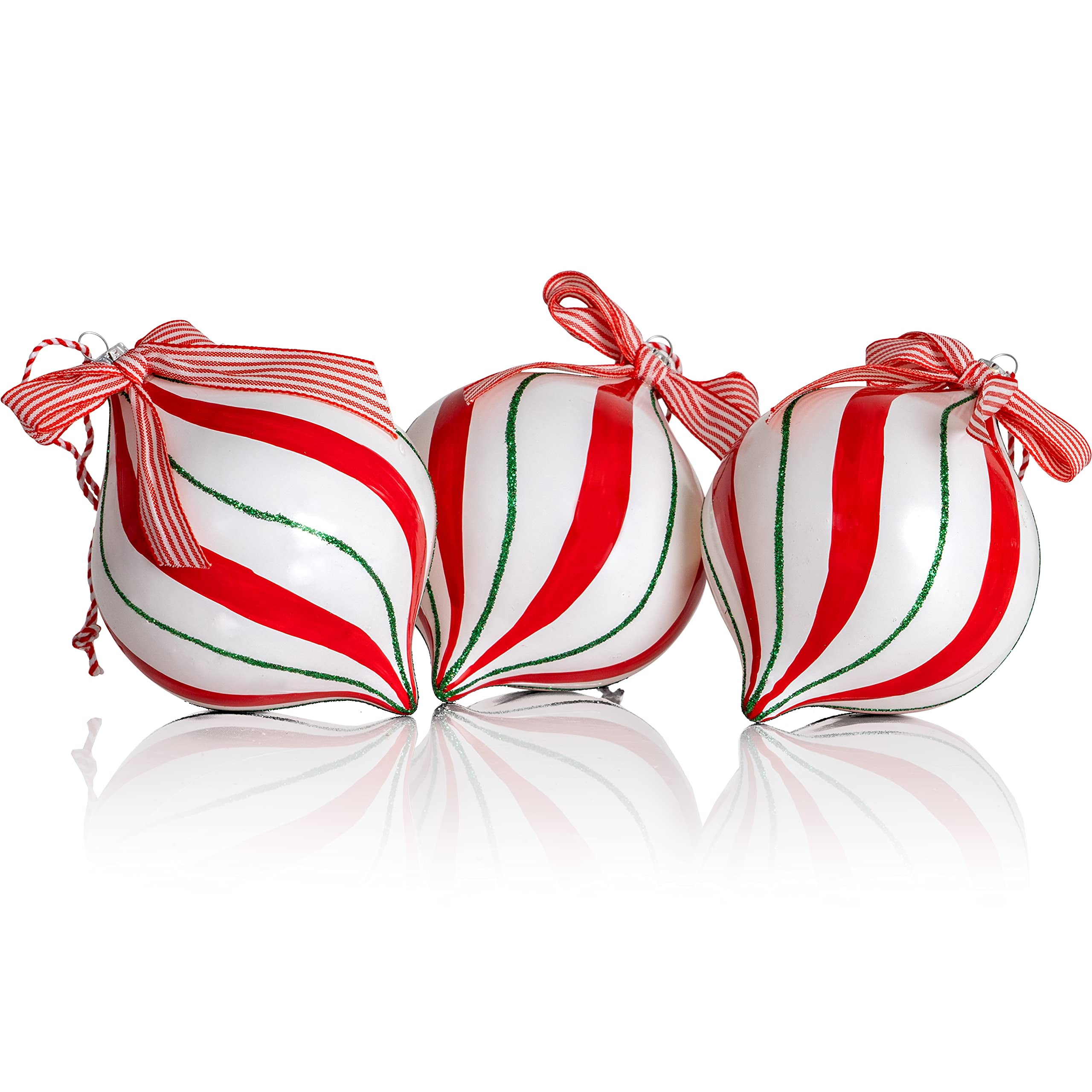 Peppermint Candy Shatterproof Christmas Ornament Set - 12 Pieces