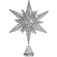 thumbnail image 1 of Ornativity Silver Star Tree Topper – Christmas Silver 3D Glitter Star Ornament Treetop Decoration, 1 of 7