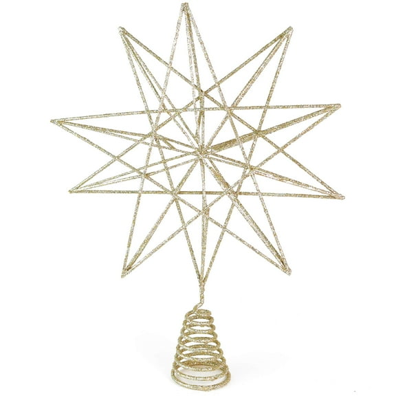 Ornativity Sparkly Wire Star Gold Metal Christmas Tree Topper, 1.3"