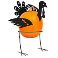 thumbnail image 1 of Ornativity Turkey Design Pumpkin Holder Metal Orange Outdoor Yard Lawn, Porch Thanksgiving Ornament, 1 of 8