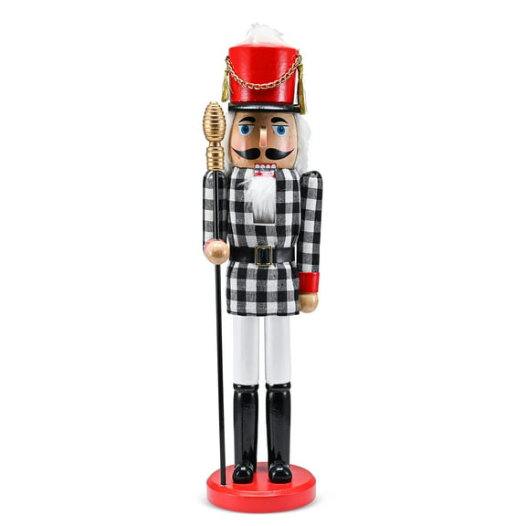 Ornativity Wooden Black and White Holiday Toy Nutcracker