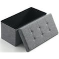 thumbnail image 1 of Ornavo Foldable Tufted Linen Large Storage Ottoman Bench Foot Rest Stool/Seat - 15" x 30" x 15"- Grey, 1 of 6