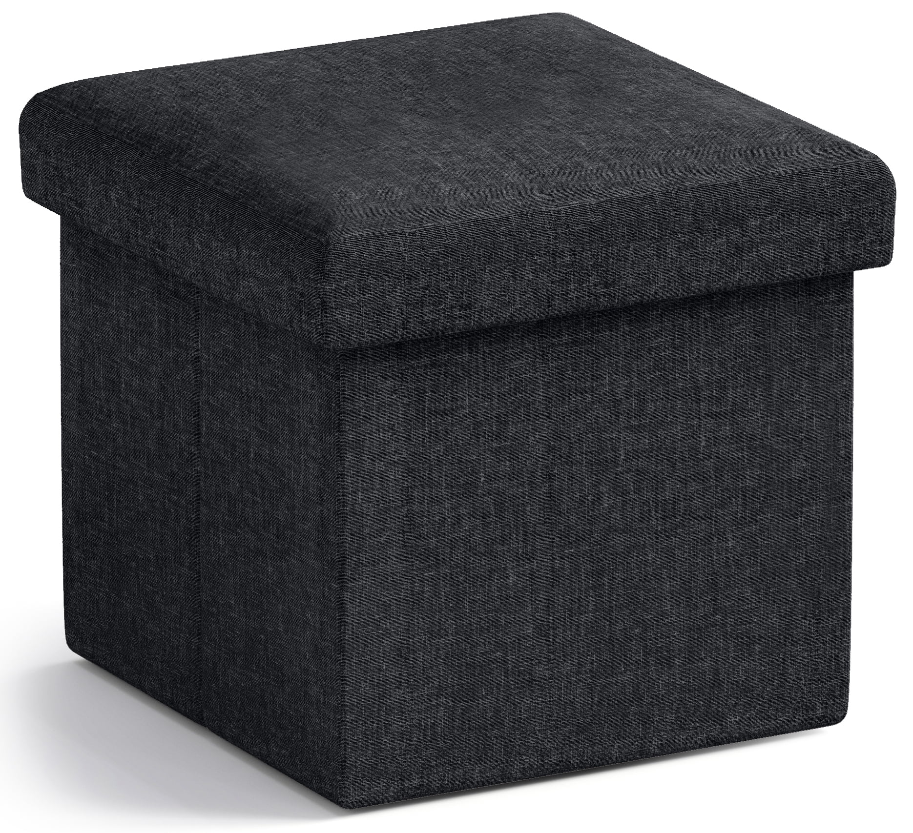 Ornavo Storage Ottoman 12x12 Small Foldable Linen Foot Rest Square Seat ...