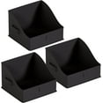 thumbnail image 1 of Ornavo Home 3 Pack Collapsible Trapezoid Large Storage Bins, Foldable Fabric Shelf Storage Basket Closet Organizer and Large Storage Box for Clothes with Handles, Black, 1 of 7