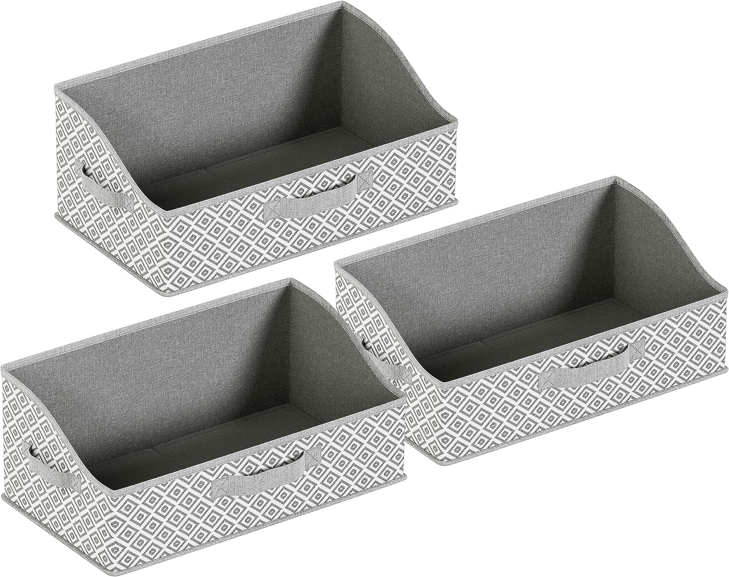 Ornavo Home 3 Pack Collapsible Trapezoid XLarge Storage Bins, Foldable