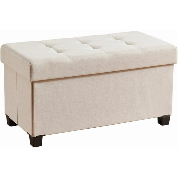 Ornavo Home 30 Inch Folding Storage Ottoman with Storage Bench, Large Storage Ottoman Bench, Storage Chest, Foot Rest Stool, Bedroom Bench with Storage