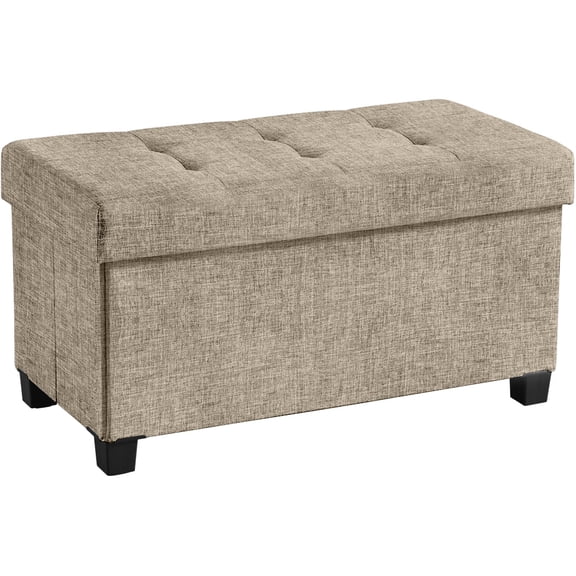 Ornavo Home 30 Inch Folding Storage Ottoman with Storage Bench, Large Storage Ottoman Bench, Storage Chest, Foot Rest Stool, Bedroom Bench with Storage