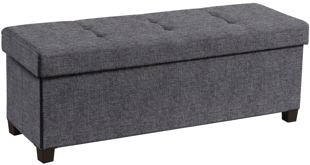 Ornavo Home 43 Inch Folding Storage Ottoman with Storage Bench, Long Large Storage Ottoman Bench, Storage Chest, Foot Rest Stool, Bedroom Bench with Storage