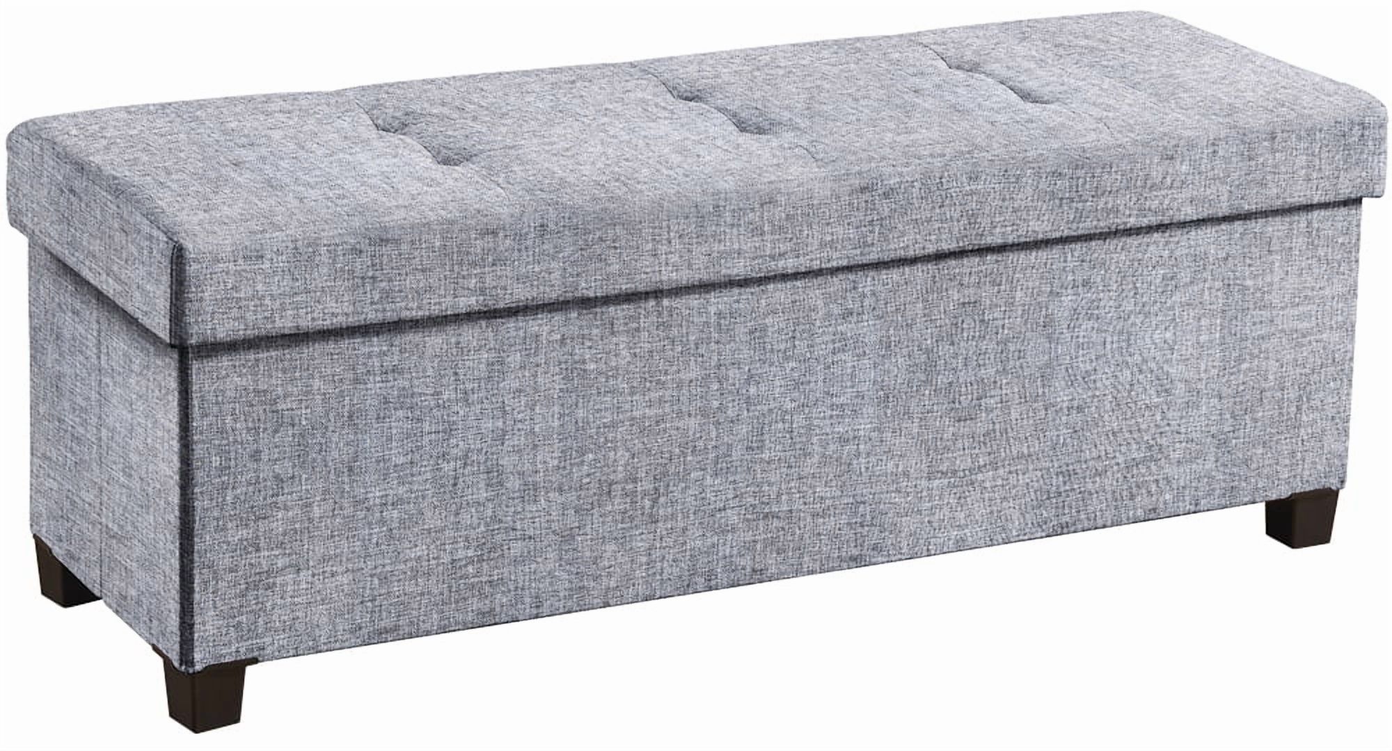 Ornavo Home 43 Inch Folding Storage Ottoman with Storage Bench, Long Large Storage Ottoman Bench, Storage Chest, Foot Rest Stool, Bedroom Bench with Storage