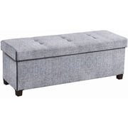 Ornavo Home 43 Inch Folding Storage Ottoman with Storage Bench, Long Large Storage Ottoman Bench, Storage Chest, Foot Rest Stool, Bedroom Bench with Storage