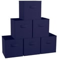 thumbnail image 1 of Ornavo Home Foldable Collapsible Storage Box Bins Shelf Basket Cube Organizer With Dual Handles - Set of 6 - 13 x 13 x 13 - Navy Blue, 1 of 6