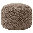 thumbnail image 1 of Ornavo Home Pouf Ottoman Foot Rest - 100% Cotton Pouffe - Hand Knitted Macrame Braid - Boho Round Stuffed Ottoman for Living Room, Bedroom, 1 of 6