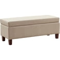 thumbnail image 1 of Ornavo Home Storage Ottoman Bench Upholstered Rectangle Storage Ottoman with Hinge Lid for Entryway, Bedroom, Living Room, Linen Beige, 1 of 7