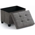 thumbnail image 1 of Ornavo Home Storage Ottoman Small Rectangle Ottoman with Legs, Foot Rest Stool Seat, Load up to 600 LB, for Living Room, Bedroom, Home Office, Dorm - 12 x 16 x 12, Dark Gray, 1 of 7