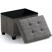 Ornavo Home Storage Ottoman Small Rectangle Ottoman with Legs, Foot Rest Stool Seat, Load up to 600 LB, for Living Room, Bedroom, Home Office, Dorm - 12 x 16 x 
